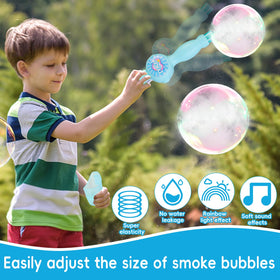 Generic e Machine gloves and atomizer promote safe, interactive bubble fun.