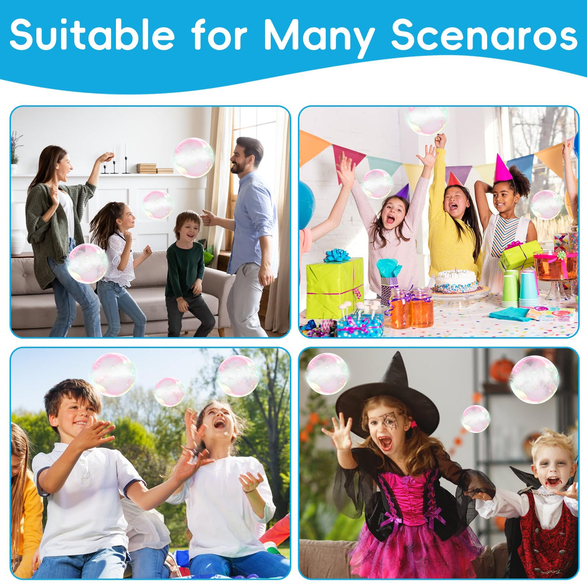Generic e Machine non-toxic glycerin bubbles offer colorful, kid-friendly mist.