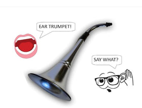 Generic Ear Trumpet Horn on shelf display showcases quirky conversation starter.
