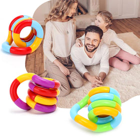 Generic fidget toy demonstrates easy reassembly after accidental separation.