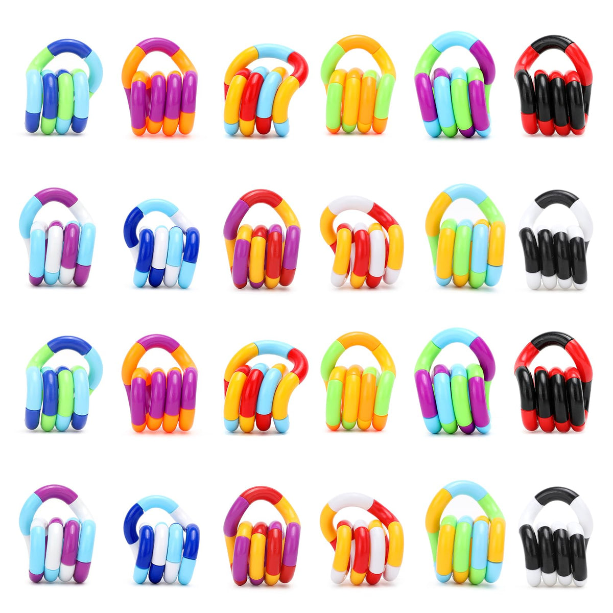 Generic fidget toy pack shows colorful twists for creative play.