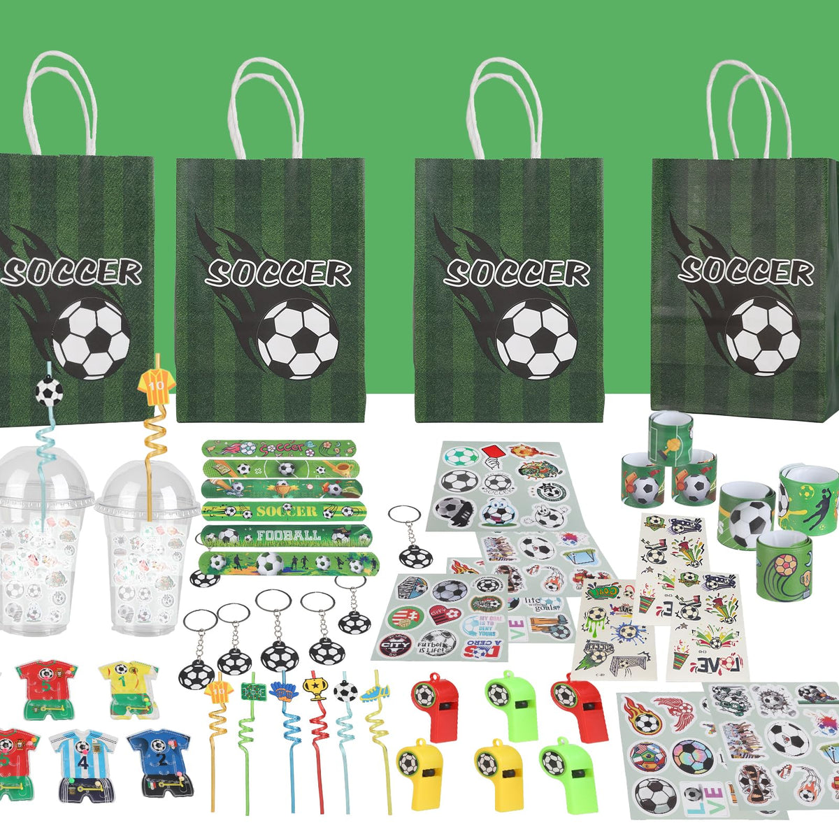 Generic football candy bags and stickers offer tasty treat moments