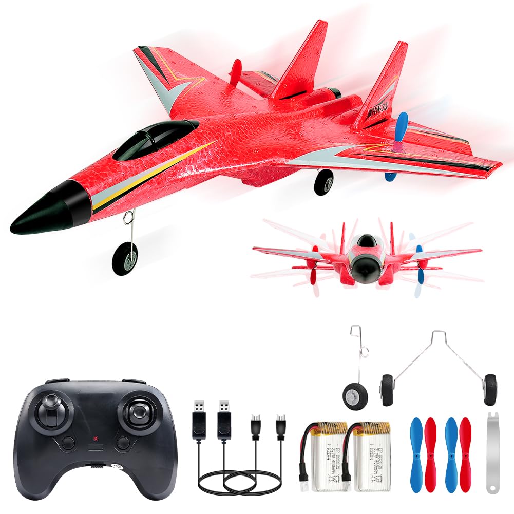 Generic Fremego Su-27 RC airplane front view with gyro stability for steady flight.