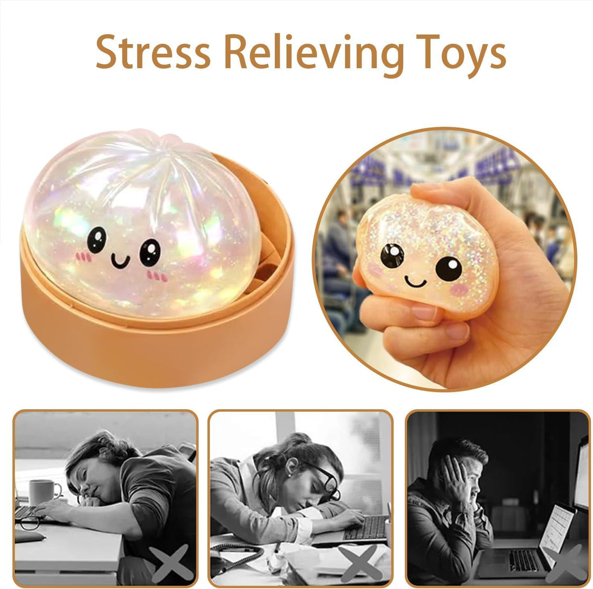 Generic Glitter Dumpling squishy displays soft, slow-rise texture ideal for fidgeting and focus.