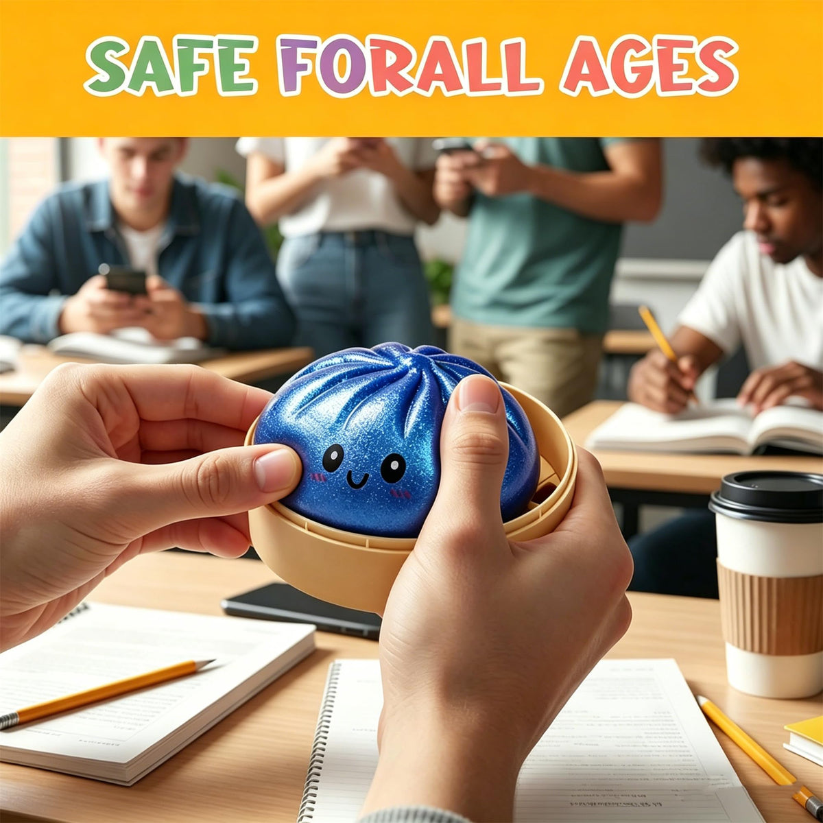 Unique steamed bun design adds tactile charm and visual interest