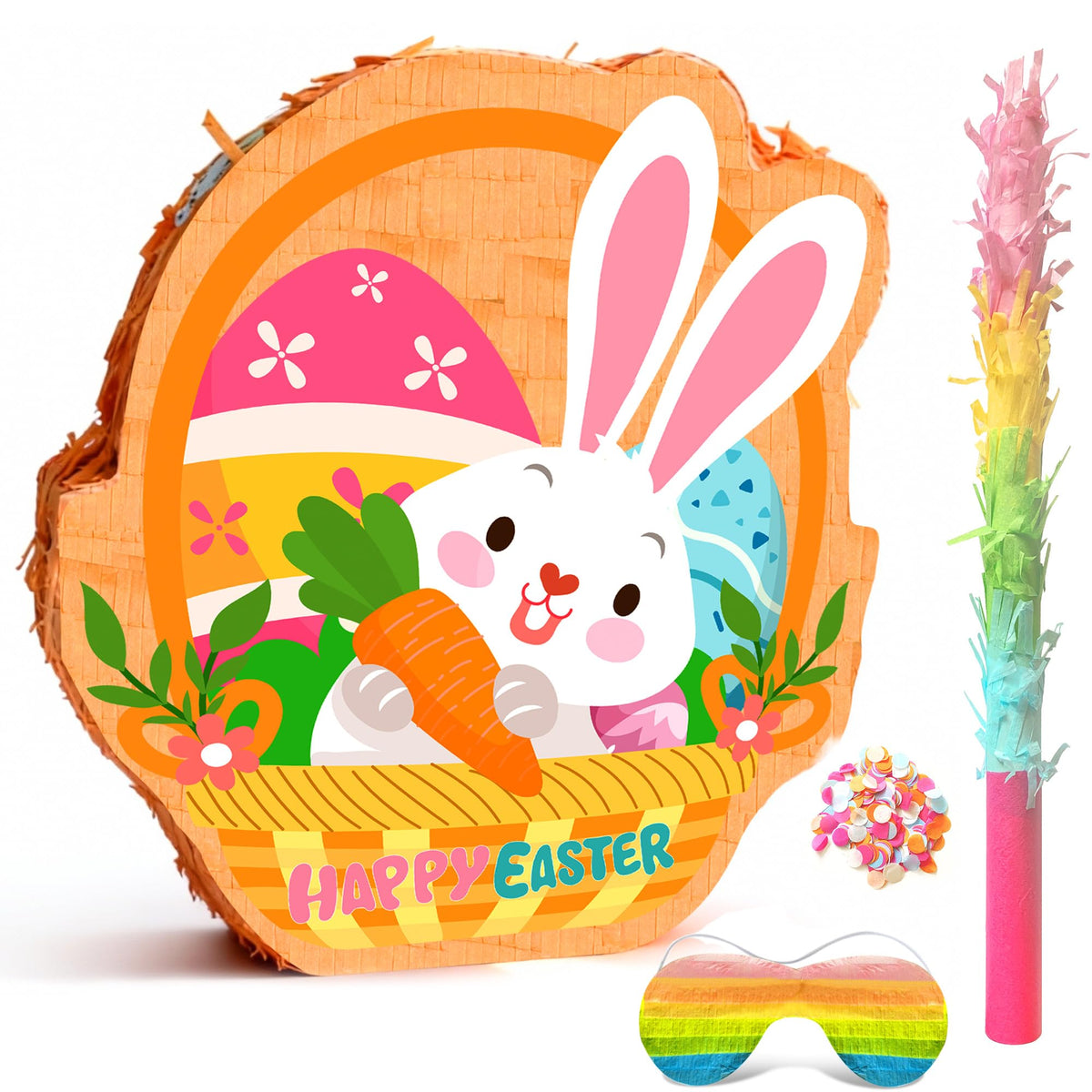 Generic Happy Easter Pinata with bunny-egg design for festive decoration and interactive game fun.