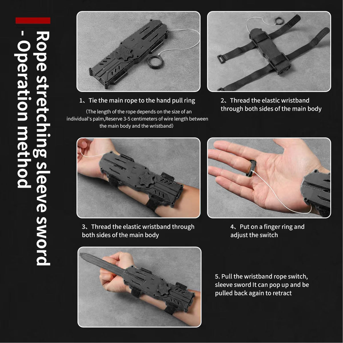 Generic Hidden Blade Prop matte black finish reduces glare on stage