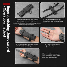 Generic Hidden Blade Prop matte black finish reduces glare on stage