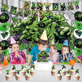 Generic Hulk backdrop creates a photo-worthy party scene