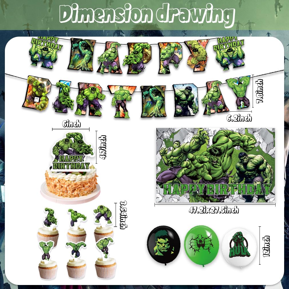 Generic Hulk cake topper centerpiece for a bold birthday cake