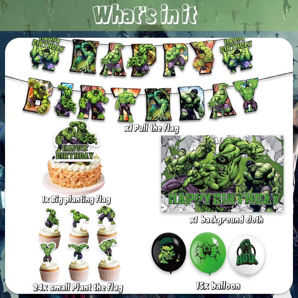 Generic Hulk cupcake toppers add playful touches to treats