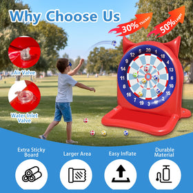 Generic inflatable dart board with thick PVC for durability during play.