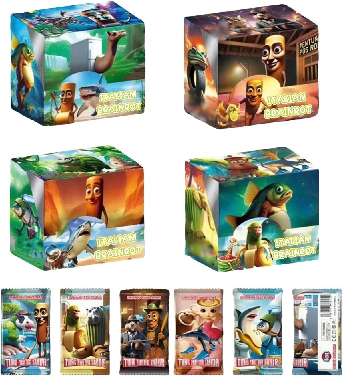 Generic Italian Brainrot Cards with Tralalero Tralala artwork for family game fun