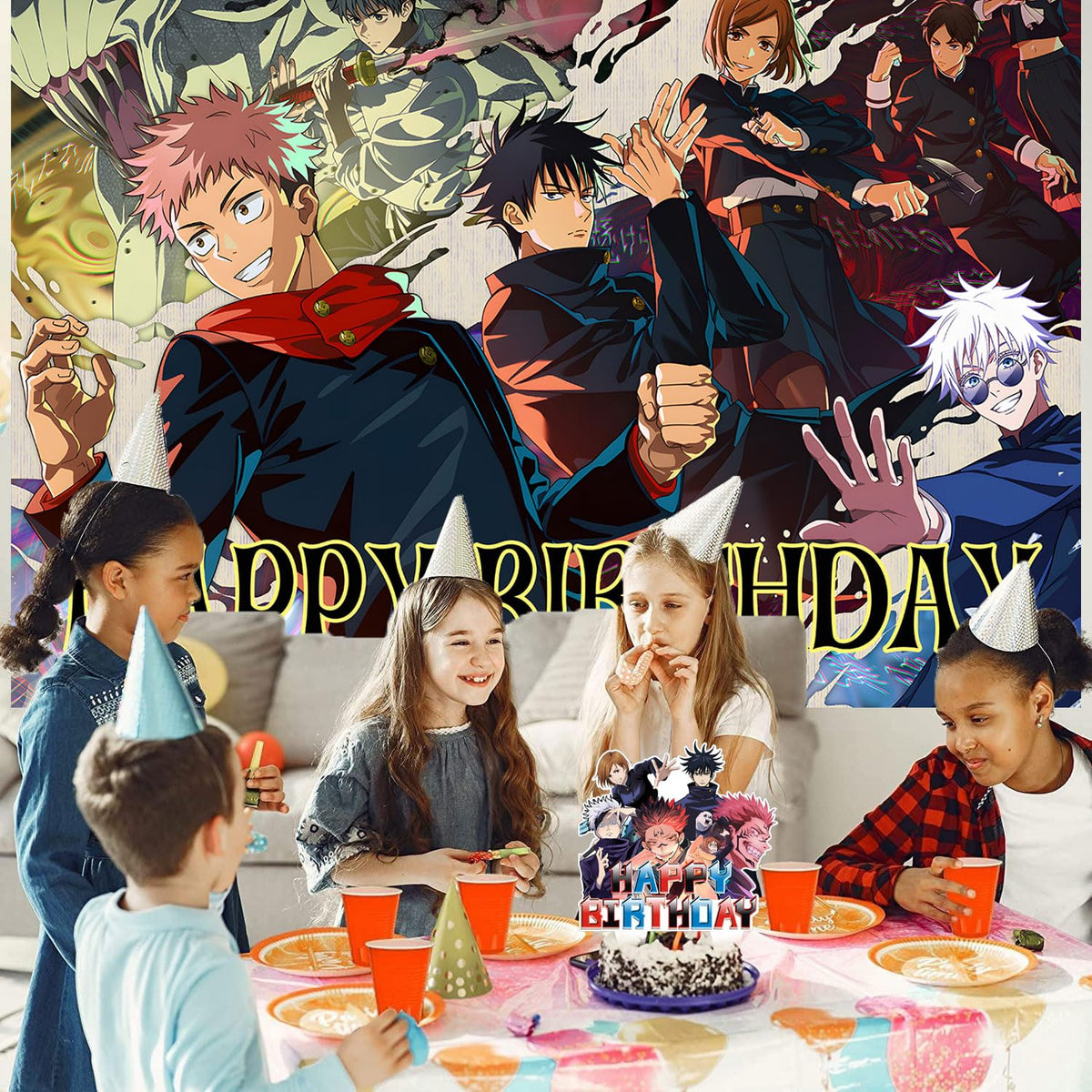 Generic Jujutsu Kaisen party balloons enhance the festive vibes