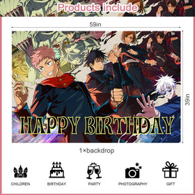 Generic Jujutsu Kaisen poster setup for dynamic party visuals