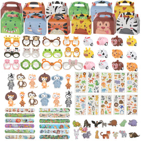 Generic jungle safari party favors glasses show colorful animal styles for kids' party fun