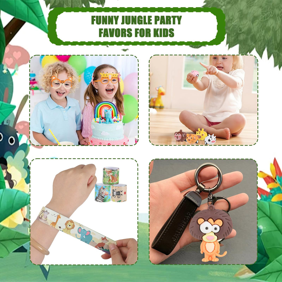 Generic jungle safari tattoo stickers offer removable decor and party activities