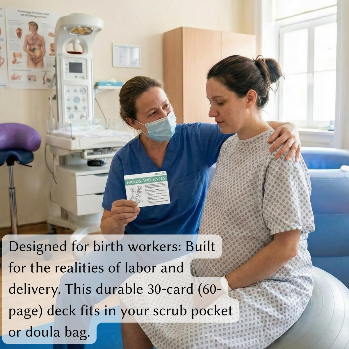 Generic Labor Positions Pocket Guide – Rest position icon supports gentle labor strategies.