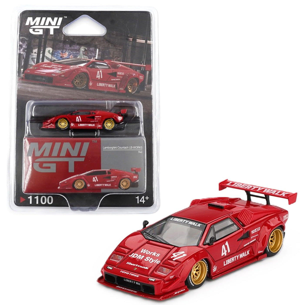Generic Lamborghini Countach LB-Works red box packaging for display or gifting.