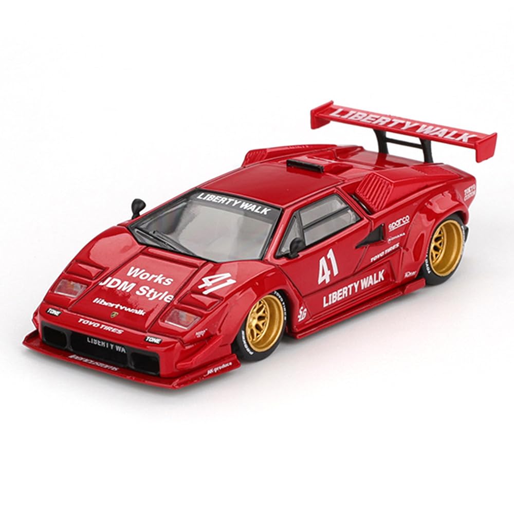 Generic Lamborghini Countach LB-Works red die-cast body offers durable collectible appeal.