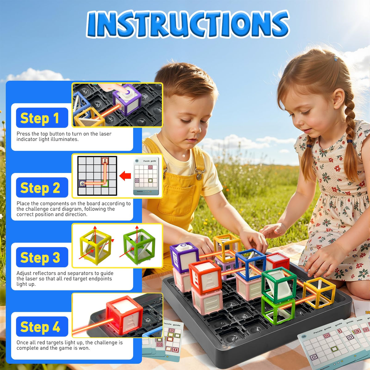 Generic Laser Maze beam splitters illustrating light division for creative problem solving.