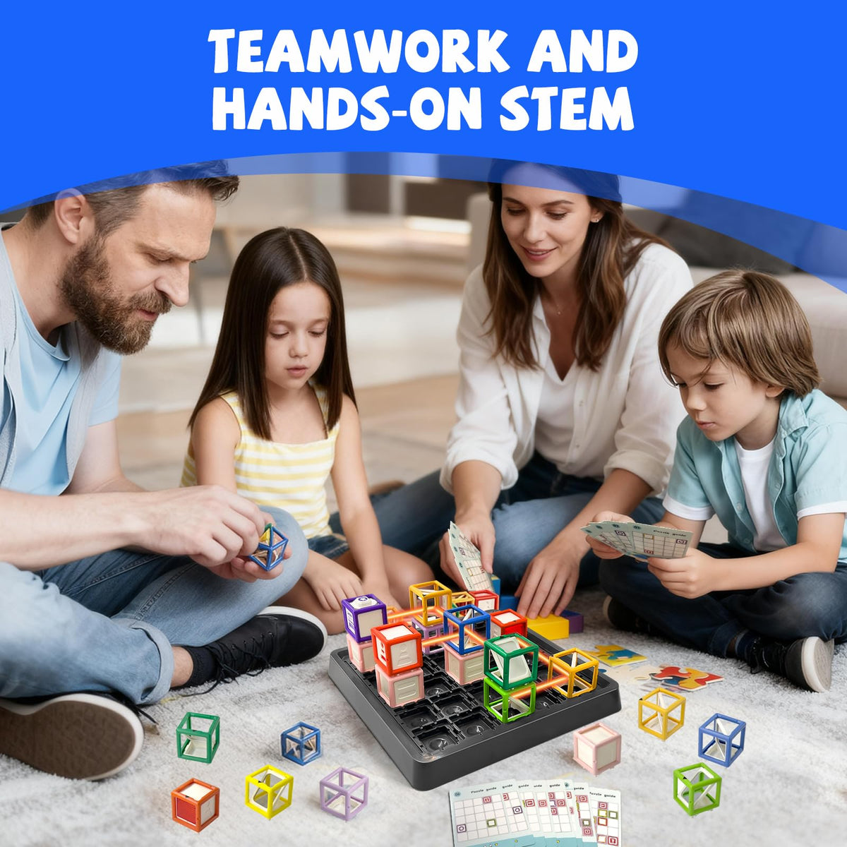Generic Laser Maze pieces keeping components securely in place during play.