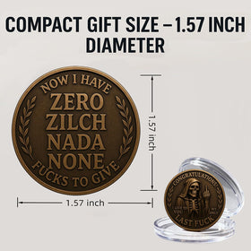 Generic Last F*ck to Give Challenge Coin mature-audience design, bold yet playful.