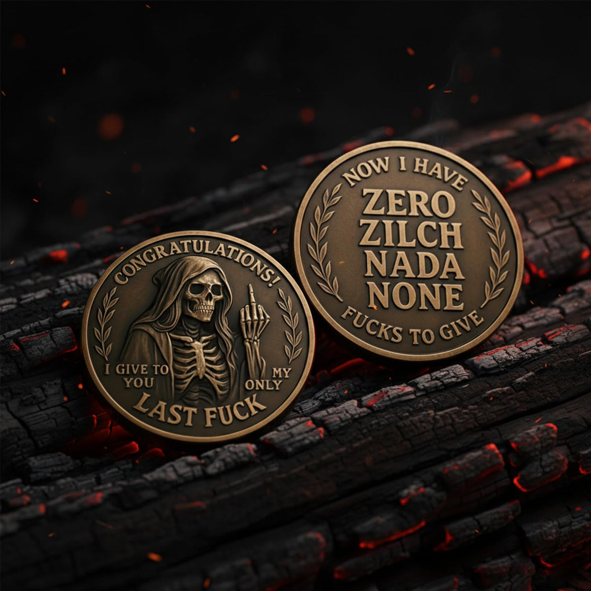 Generic Last F*ck to Give Challenge Coin pocket token, portable humor on hand.