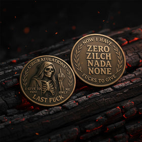 Generic Last F*ck to Give Challenge Coin pocket token, portable humor on hand.