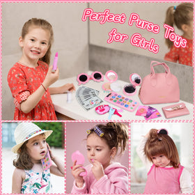 Generic Learn2M Play Purse 25-piece set includes cards, fake money, and accessories.