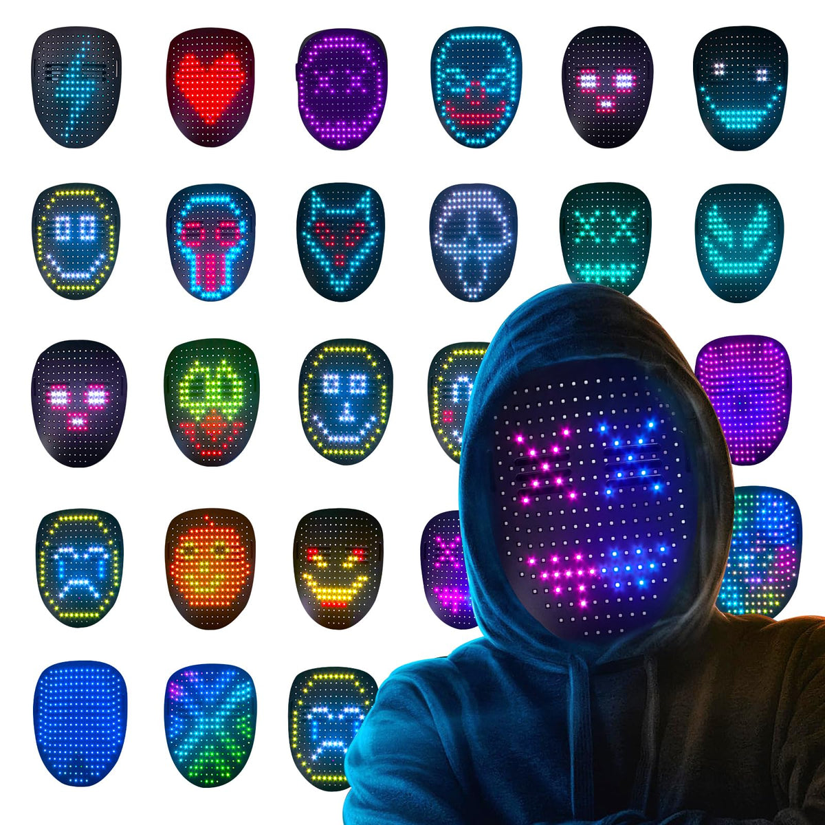 Generic Led Mask gesture sensing enables hands-free control during performances