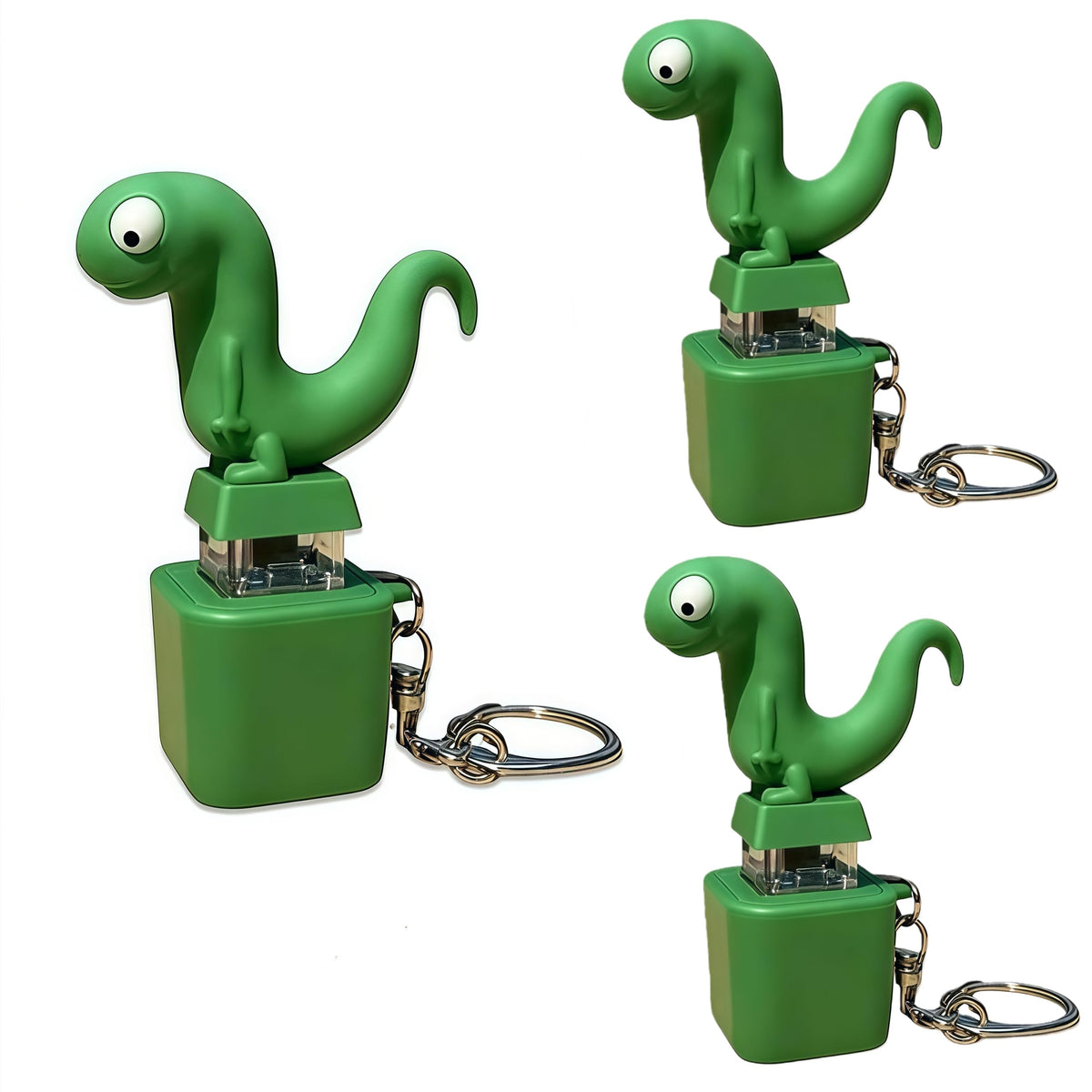 Generic Lizard Button Keychain with LED lights brighten your on-the-go routine