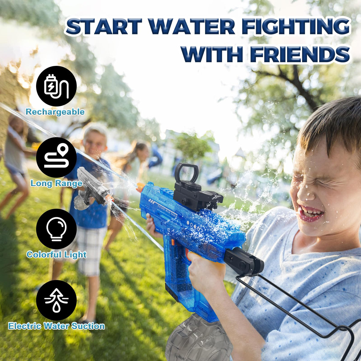 Generic long-range water gun reaches 32 feet for outdoor fun