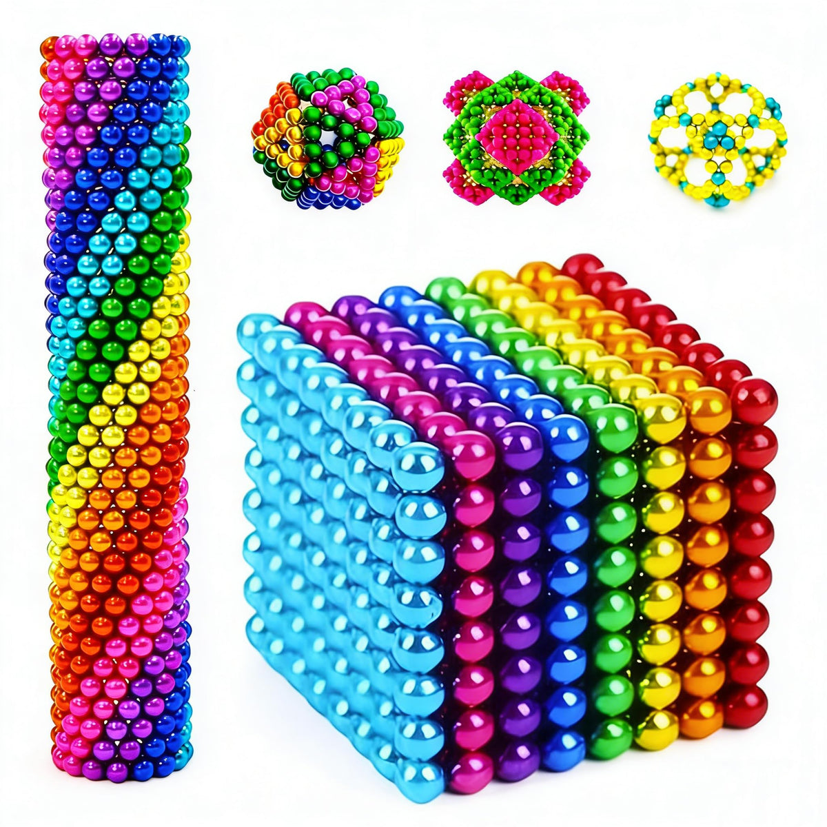 Generic magnetic balls top view for desk creativity
