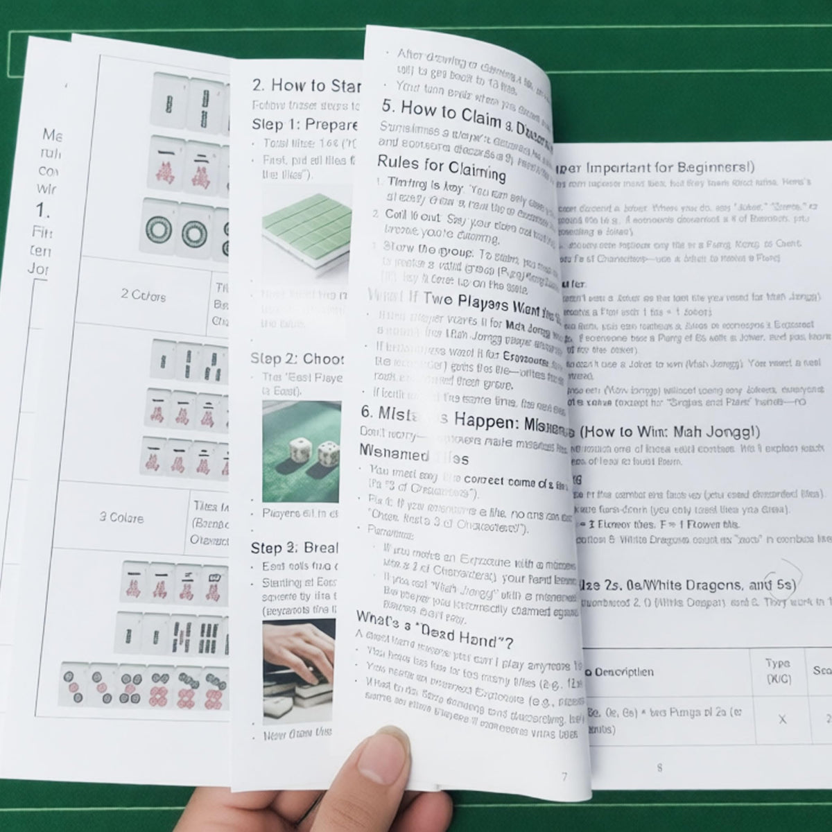 Generic Mah Jongg large-diagrams print supports comfortable reading during play.