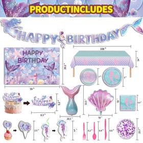 Generic Mermaid tablecloth creates a cohesive sea-themed setting for meals.