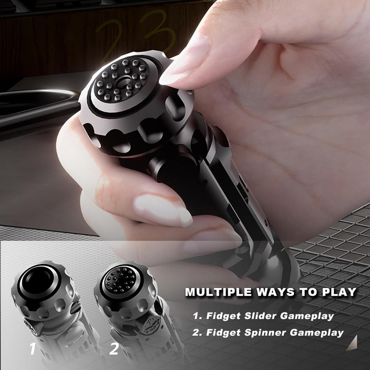 Ergonomic grip on the Generic Metal Fidget Gun enhances comfort during long sessions