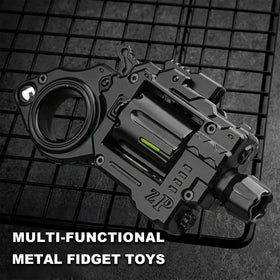 Generic metal fidget gun toy 5in1 spinner ring promotes continuous motion.