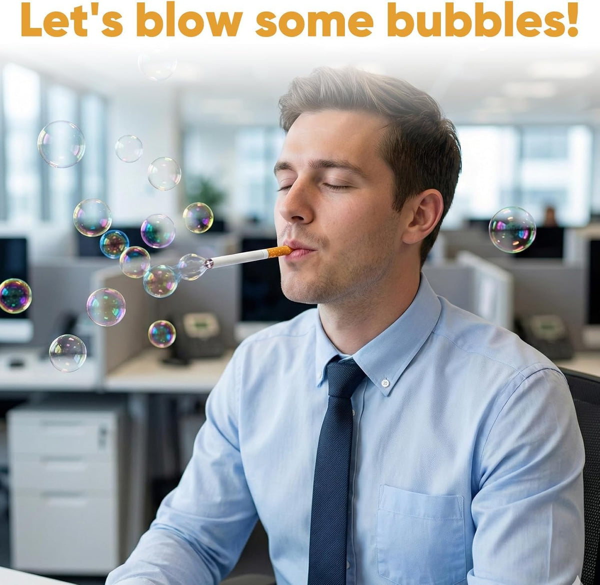 Generic mini bubble blower stick close-up for compact on-the-go use