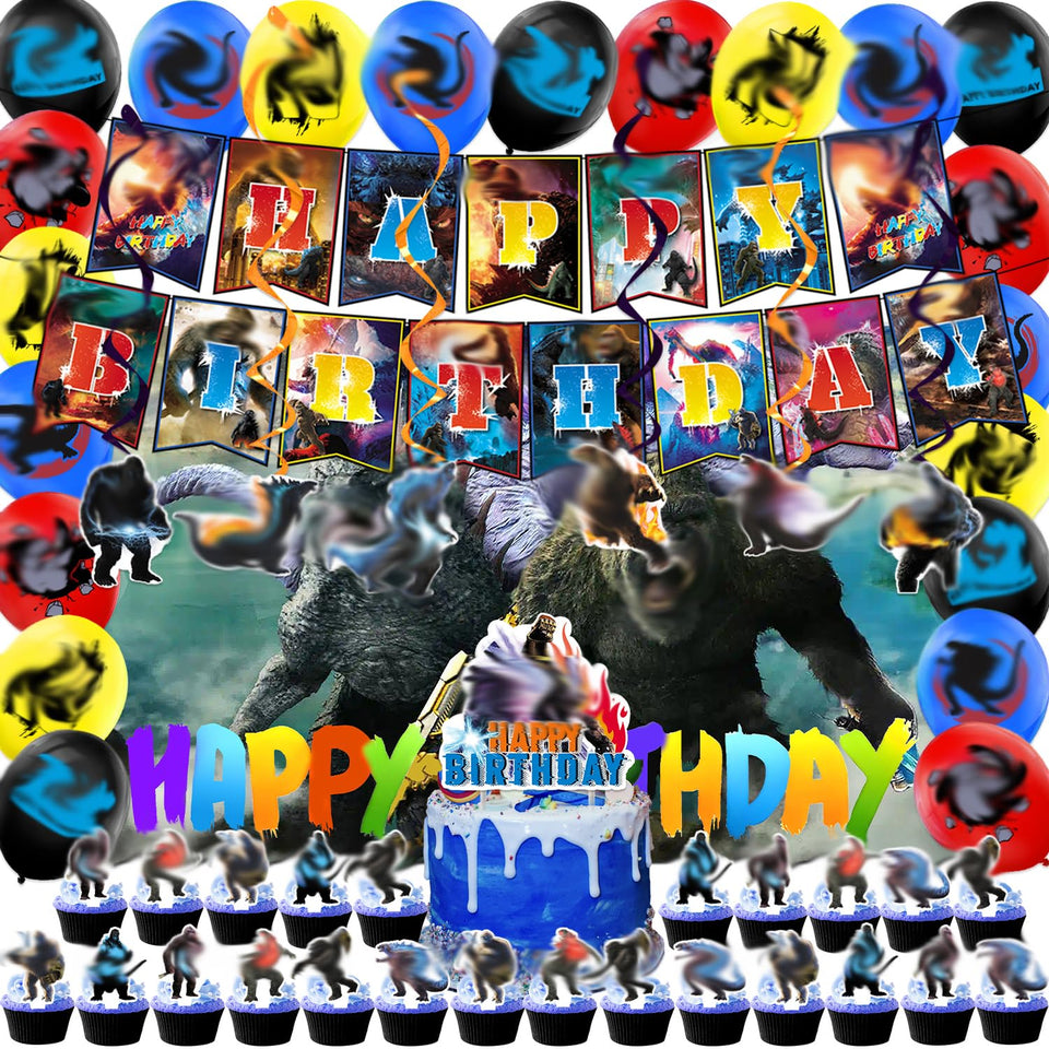 Generic Monsters Happy Birthday banner enhances theme and photo-worthy moments