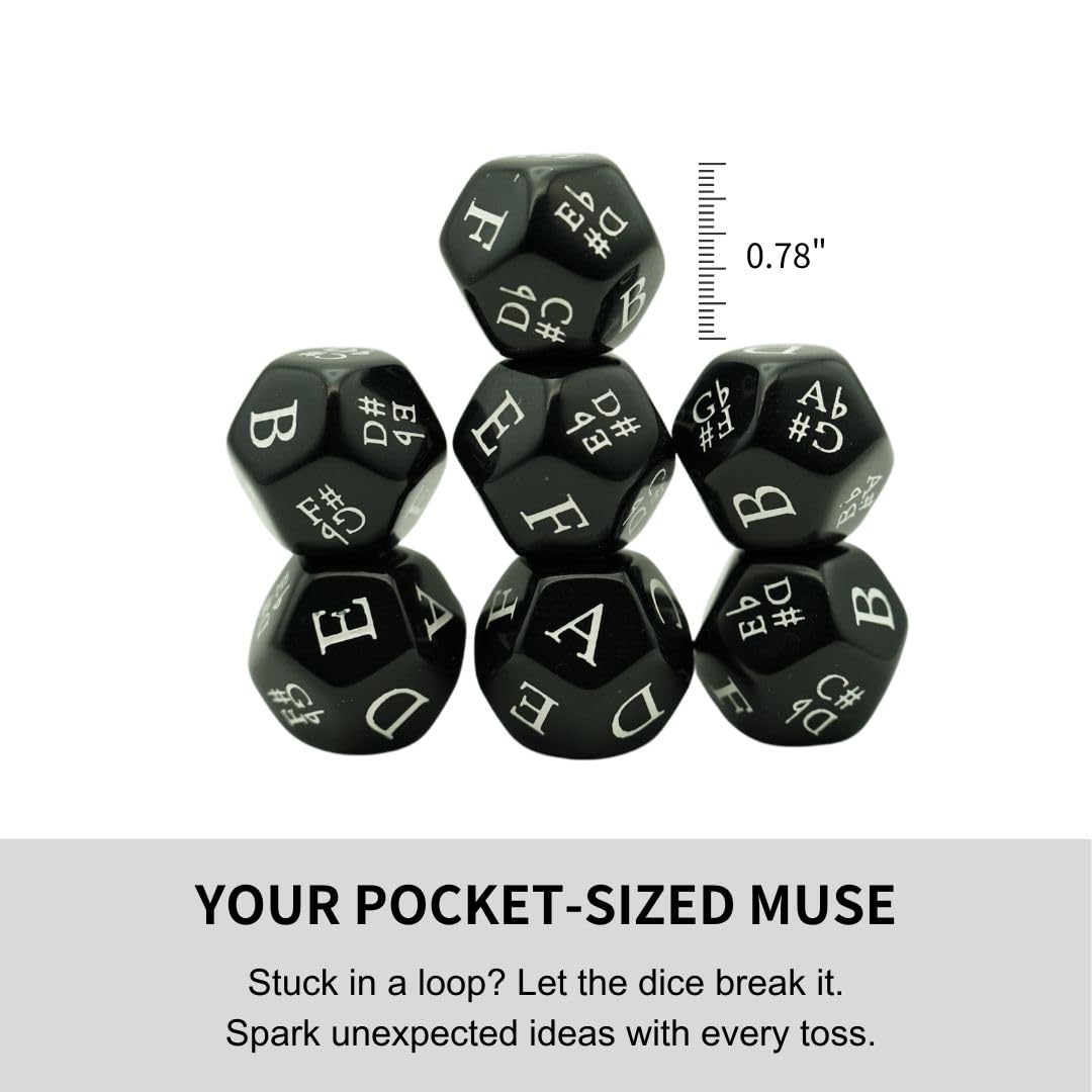 Velvet carry bag with Generic Music Dice Set for easy transport and storage.