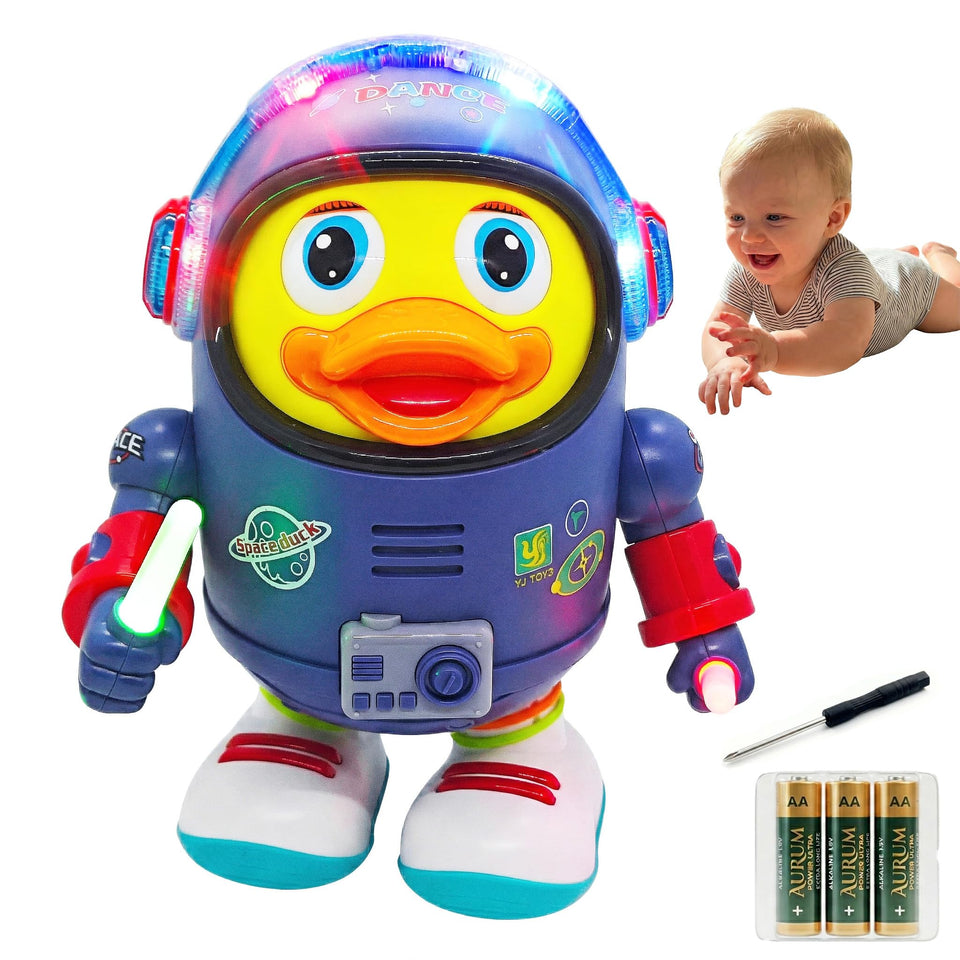 Generic musical dancing space duck blue walking action boosts active exploration