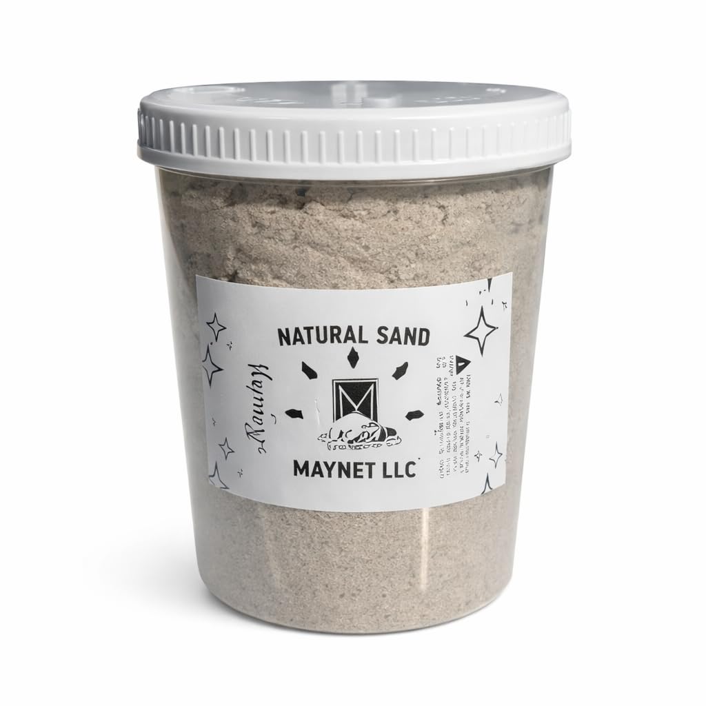 Generic Natural Sand flowing between fingers with a beach-like texture for sensory play.