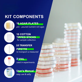 Generic Nutrient Agar Petri Dishes Kit with cotton swabs for sampling