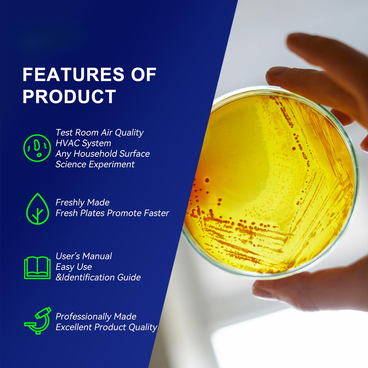 Generic Nutrient Agar Petri Dishes Kit with instructions for setup