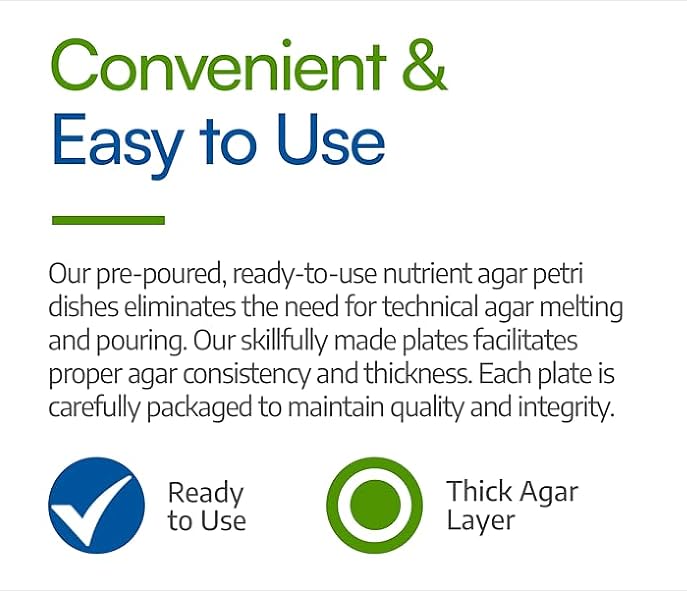 Generic Nutrient Agar Petri Dishes Kit pre-poured agar for consistency