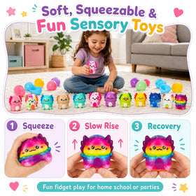 Generic party-favor toys offer soft, squeezable fun for kids.