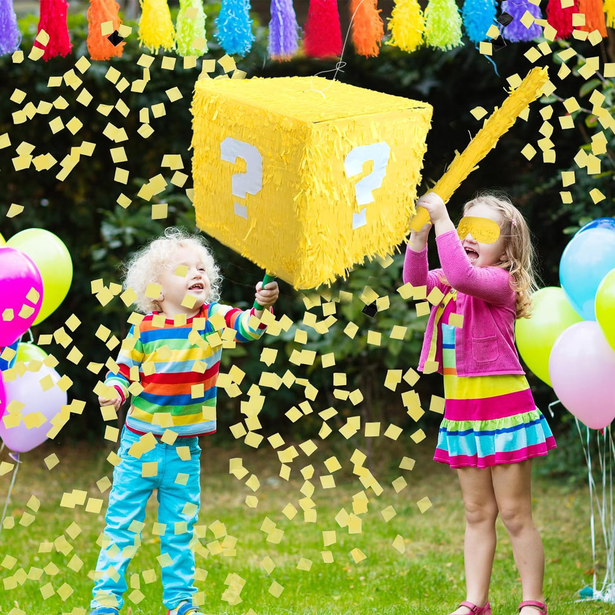 Generic pinata artwork glow dark gaming enhances party decor and ambiance.