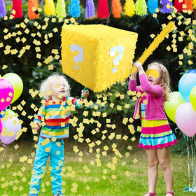 Generic pinata artwork glow dark gaming enhances party decor and ambiance.
