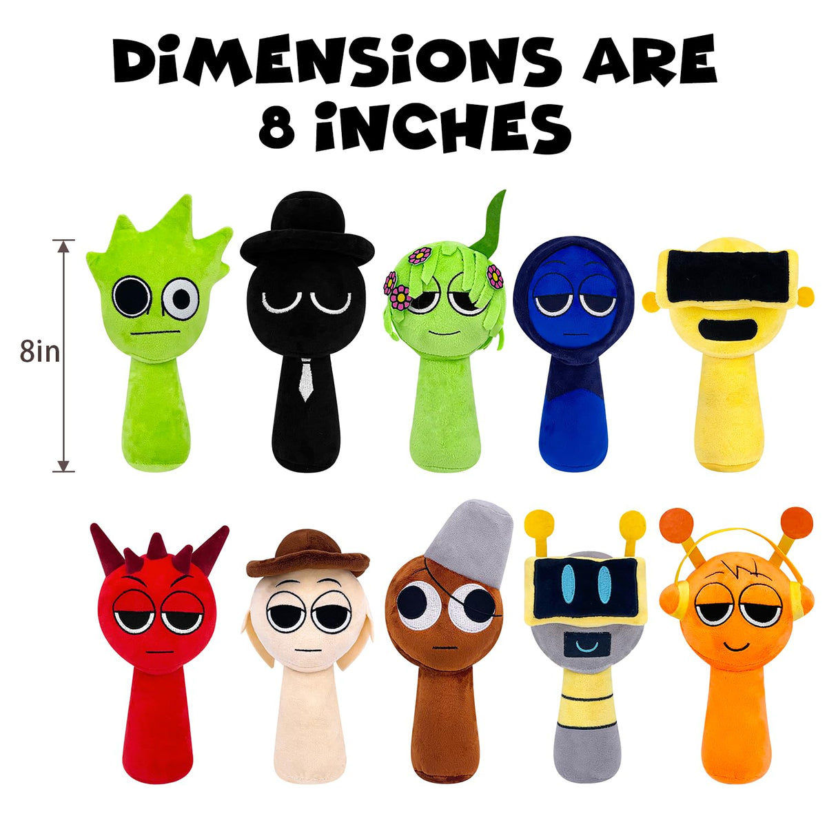 Generic horror plushie 8-inch figure, perfect as a gift for fans and friends.